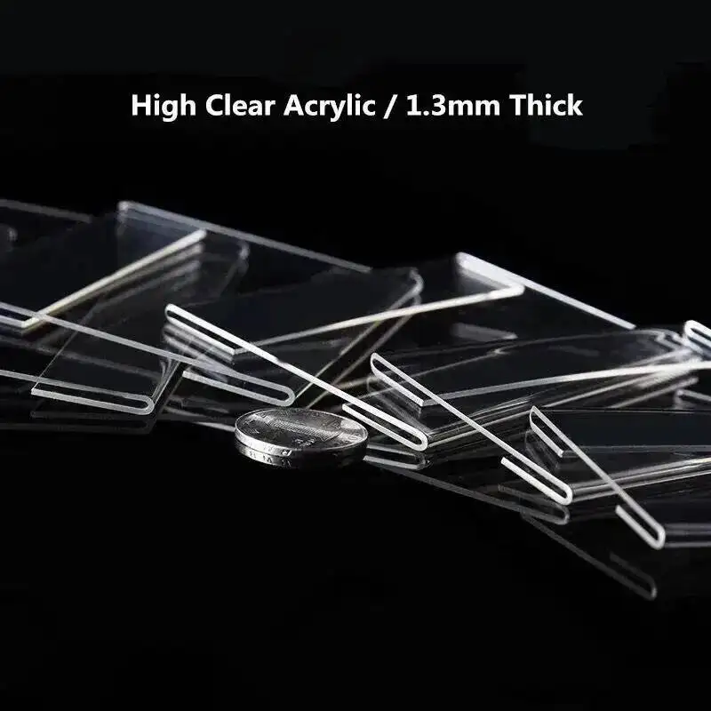 

50pcs 60*90mm Acrylic Transparent Desk Sign Paper Label Frame Price Tag Display Business Card Holders Stand
