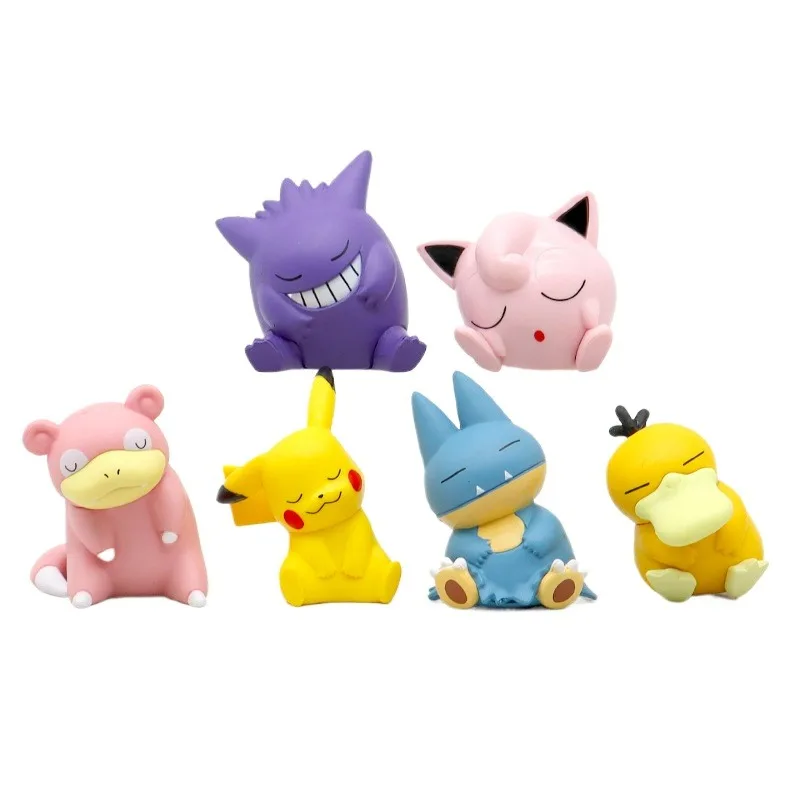figurines-pokemon-sleep-version-6-pieces-pikachu-gengar-jigglypuff-slowpoke-gonbe-psyduck-collection-de-modeles-de-poupees-anime-kawaii-jouets-en-pvc