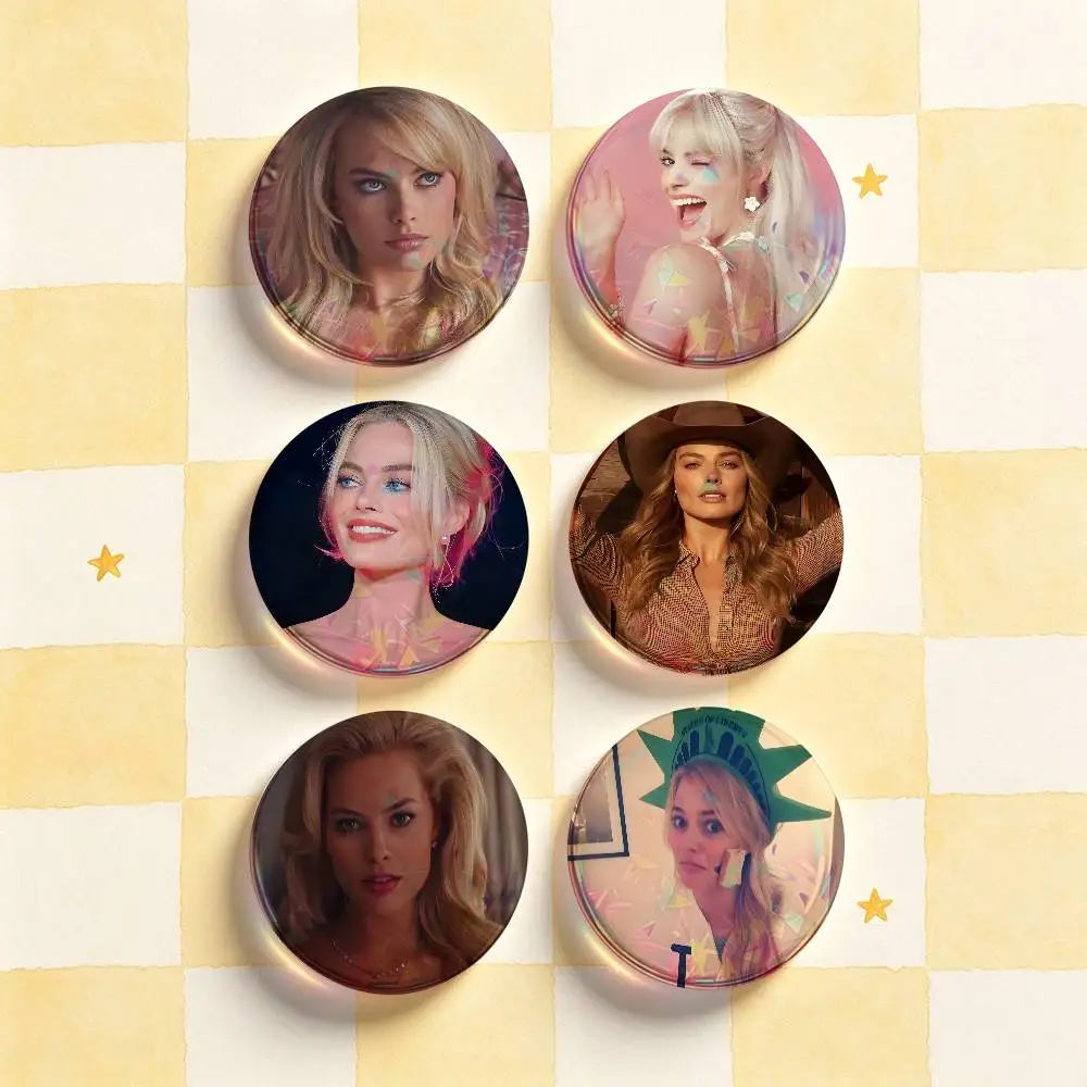 M-Margot Robbie HD Print Badges Pretty Round Display Brooches IP merchandise 32mm 58mm 75mm 44mm 25mm