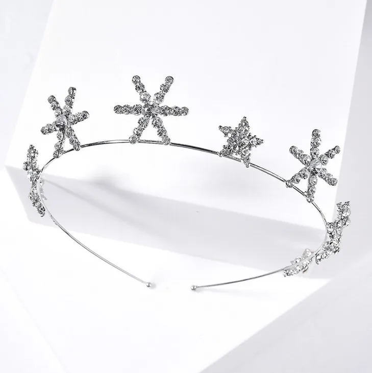 Luxury Sparkling Wedding Bridal Crystal StarTiara Princess Pageant Prom Rhinestone Headband Hair Band Hair accessories