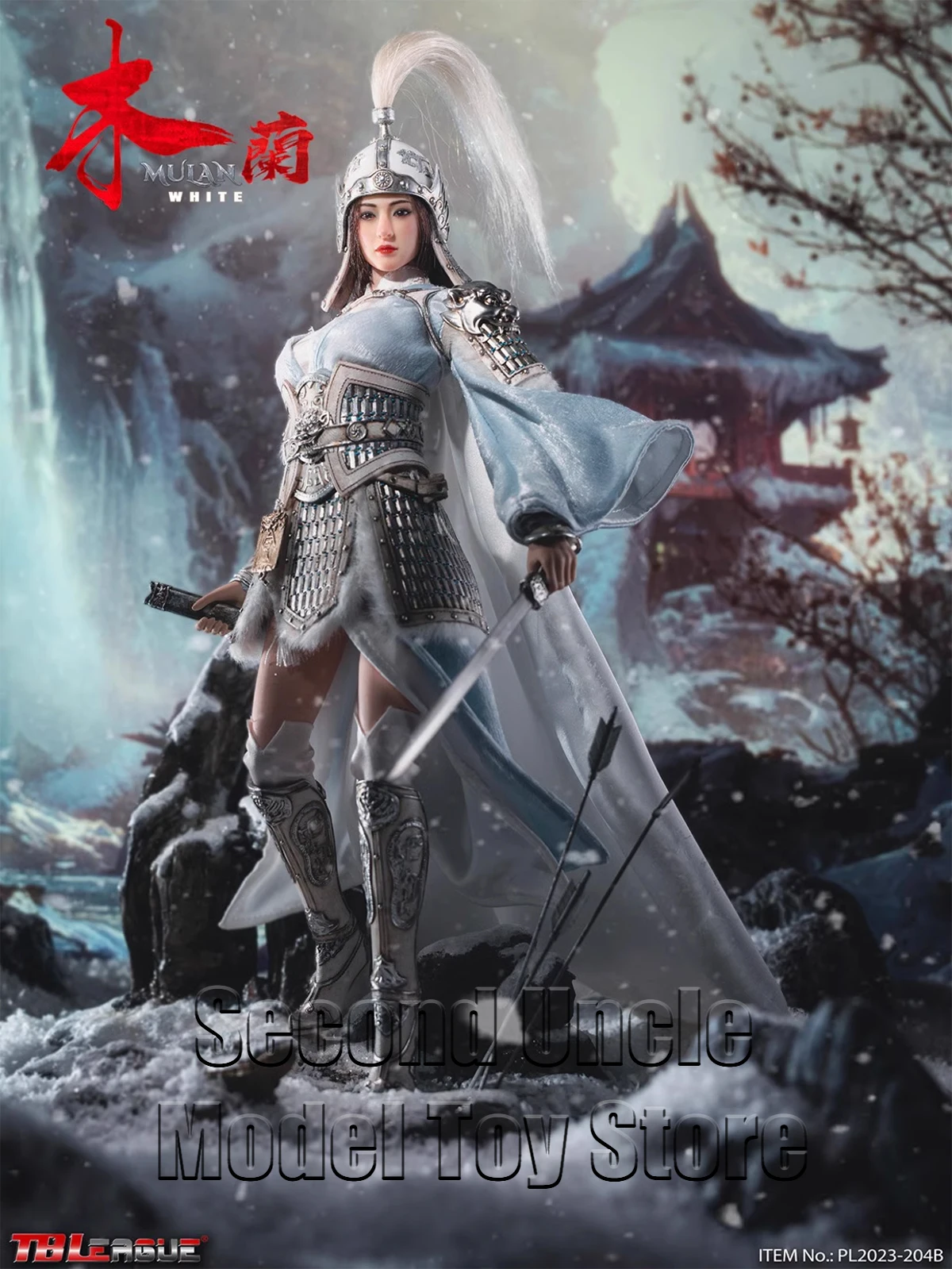 

TBLeague PL2023-204 Original 1/6 Mulan Chinese Ancient Female Hero Action Figure White Version Mini 12" Full Set Model Toys