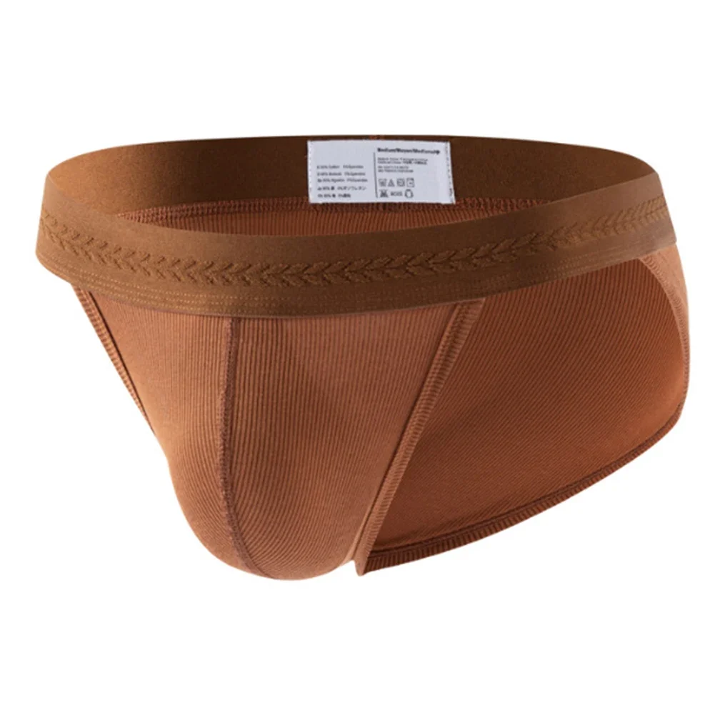 Basic Simple Mens Comfortable Underwear Cotton Briefs Shorts Bulge Pouch Solid Color Casual Elastic Sexy Man Panties