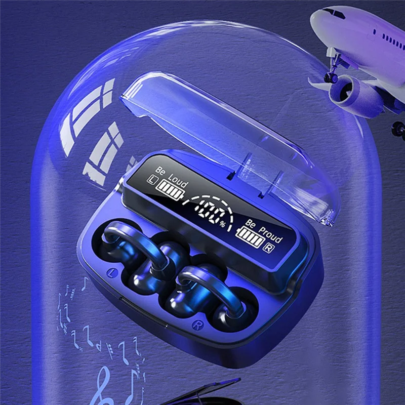 A80 Wireless Bluetooth Headset 5.3 Ear Clip Type Not in Ear Wireless Bluetooth Ultra-Long Life Headset, White