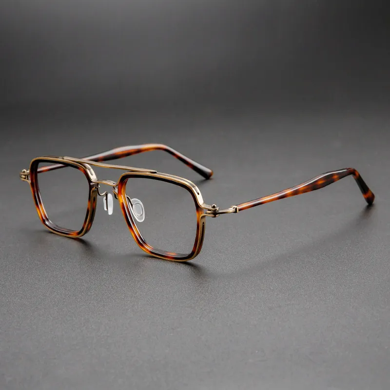 

Оправа для очков 2026 Double Beam из титана, женская, для оптических линз, мужская, для коррекции близорукости, для чтения, деловая, винтажная