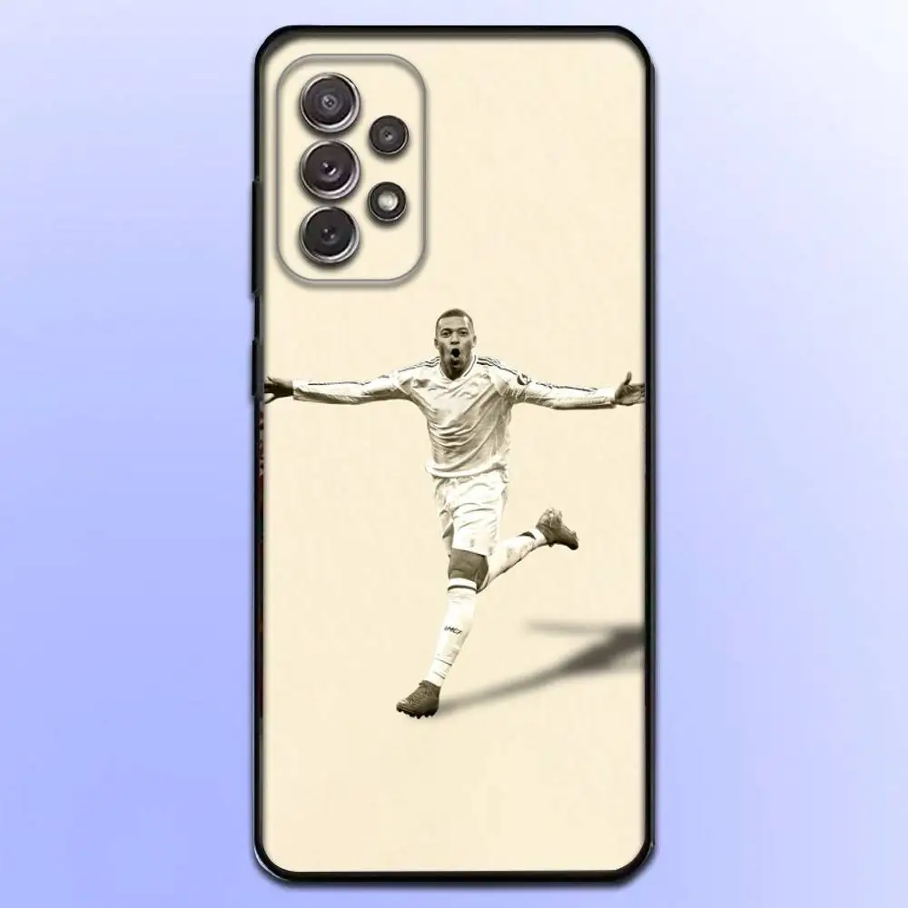 حافظة هاتف كرة القدم K-Kylian M-Mbappé 9 لهاتف سامسونج S25، S24، S21، S22، S23، S30، Ultra، S20، Plus، Fe، Lite، Note، 10,9,5G غطاء أسود #6