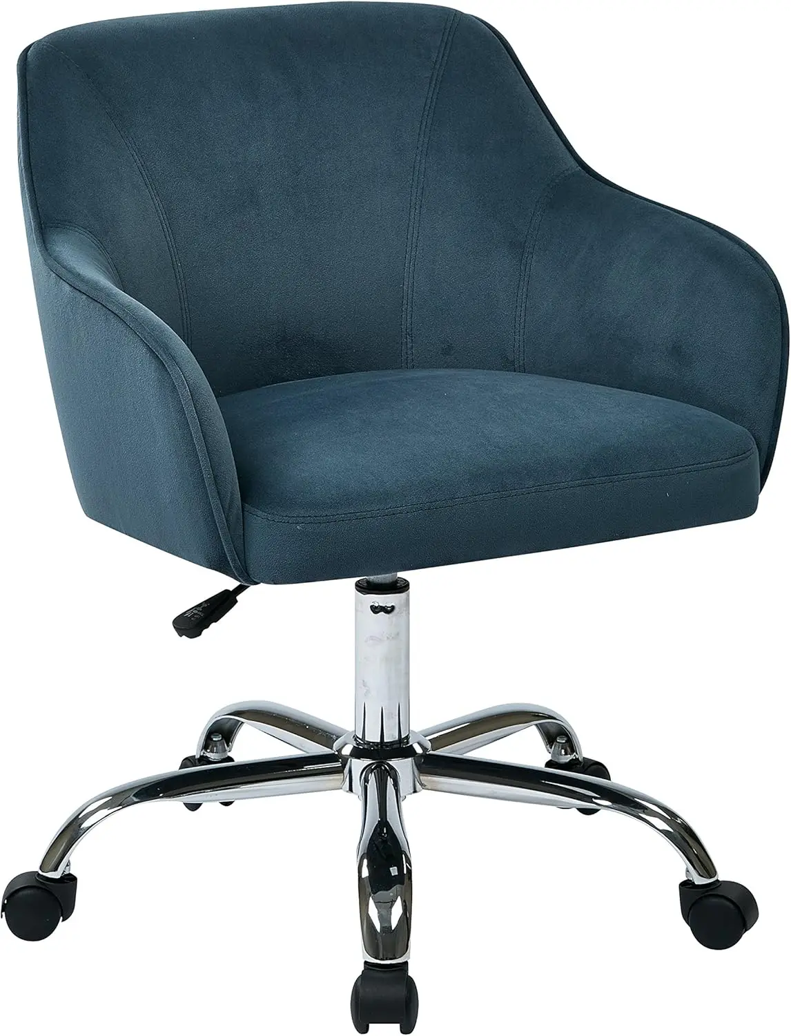 

Osp Home Furnishings Bristol Adjustable Extra Plush Swivel Home Office Task Chair With Polished Chrome Base, Blue Velvet