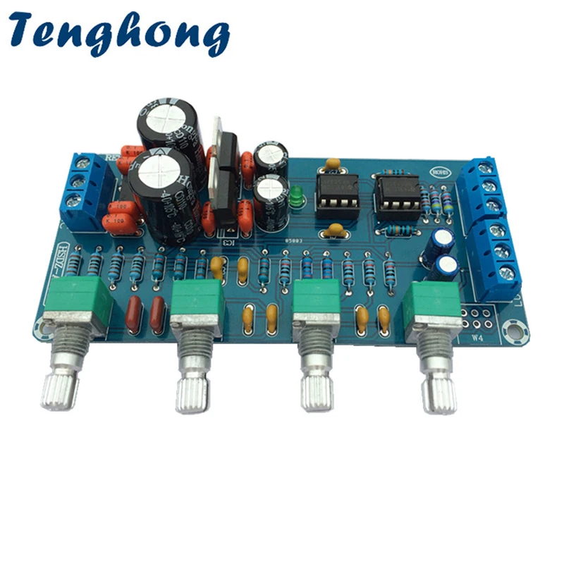 

Tenghong NE5532 Аудио плата предусилителя HIFI Плата громкости Двойной AC9-17V Высокие частоты среднего диапазона Bass Audio Tone Двойной операционный предусилитель