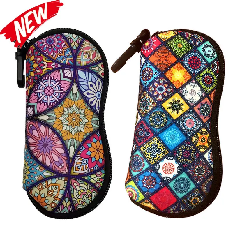 Stilvolle Sonnenbrillen-Softcase, Neopren-Brillenetuis für Damen, Brillentasche, Brillentasche, Brillenglas mit Gürtelclip