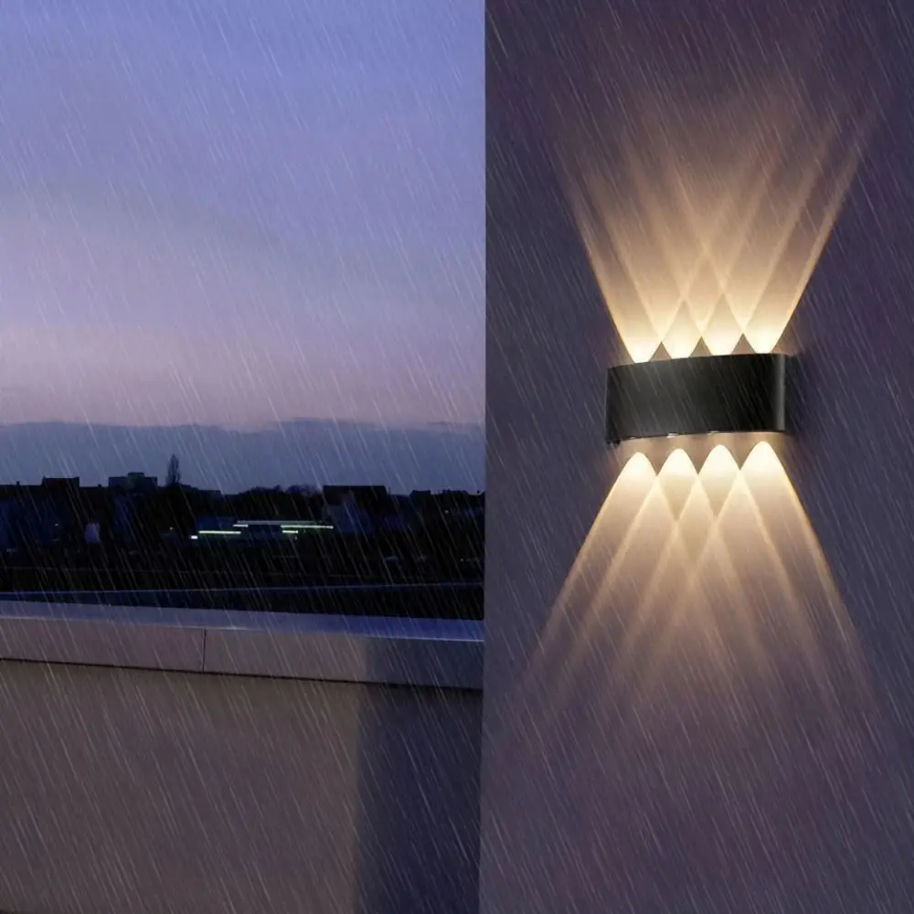 

Up and Down Solar Wall Lamp Energy Saving Wall-mounted Automatic Outdoor Lighting Decorative Warm/White/RGB Lights