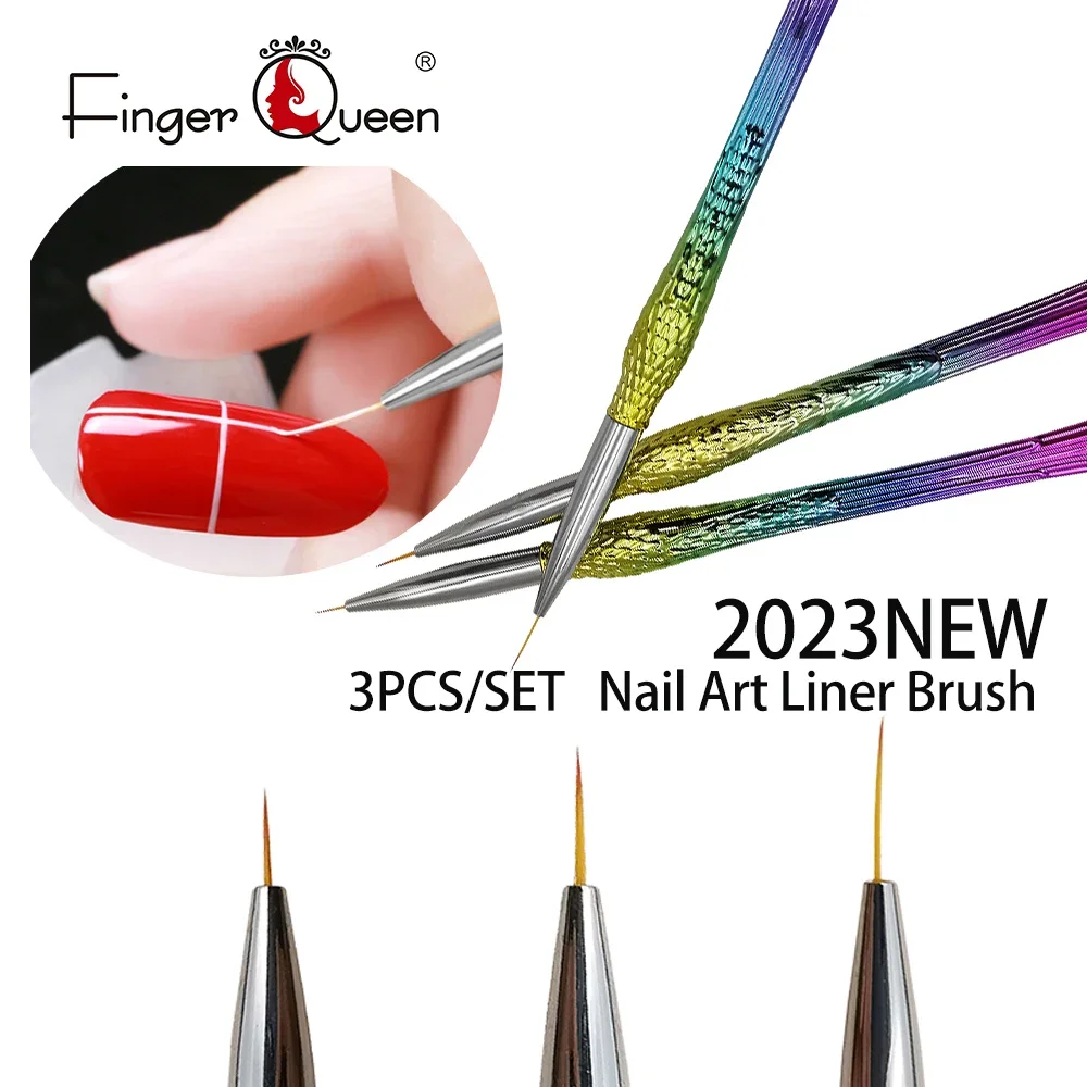 

3Pcs French Stripe Nail Art Liner Brush Set DIY Drawing Pen Line Stripes UV Gel Brushes Painting Pen Manicure Tools