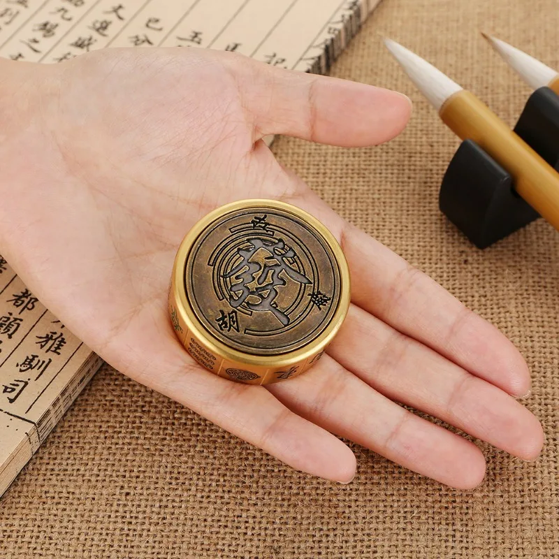 Brass Fidget Spinner Mahjong Tai Chi Gossip Pattern Metal Hand Spinner Antistress Adult Fidget  Stress Relief