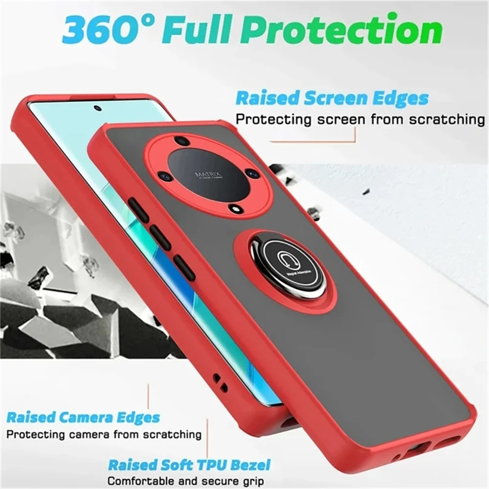 Shockproof Armor Case For Huawei Honor Magic 5 Lite 5 Pro 90 70 60 50 Pro Capa For Honor X9A  X8A X7A Magnetic Ring Holder Cover