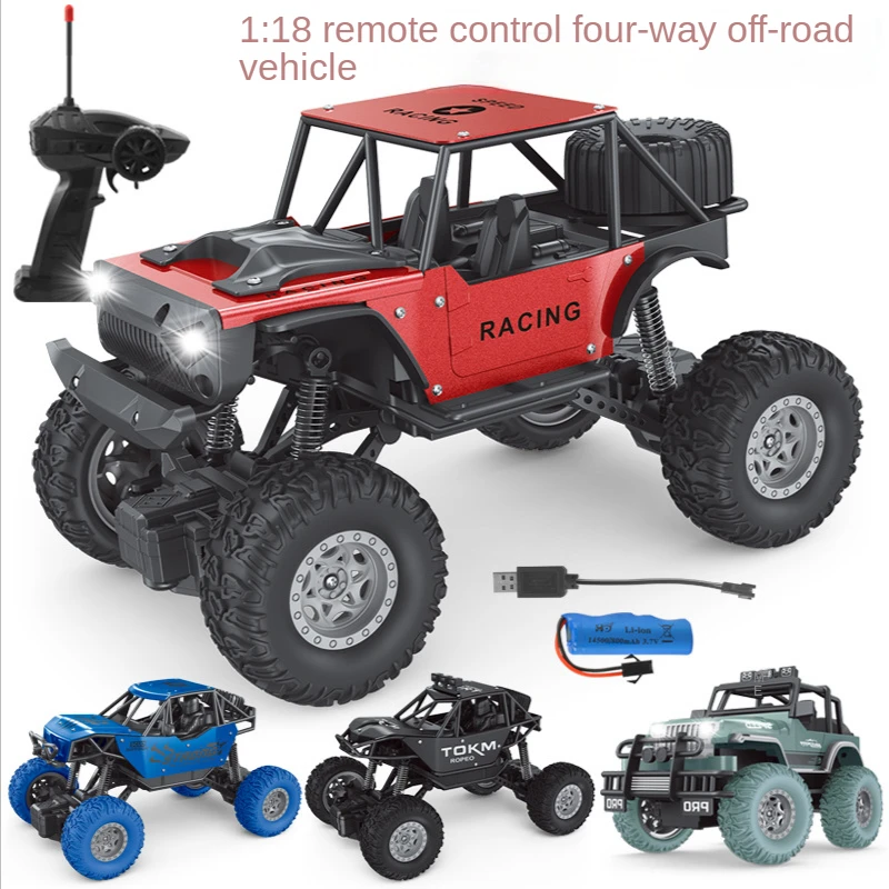 

1:18 Alloy Remote Control Off-road Vehicle Four-way Charging Outdoor Climbing Car Boy Electric Light Toy Car Children's Gift