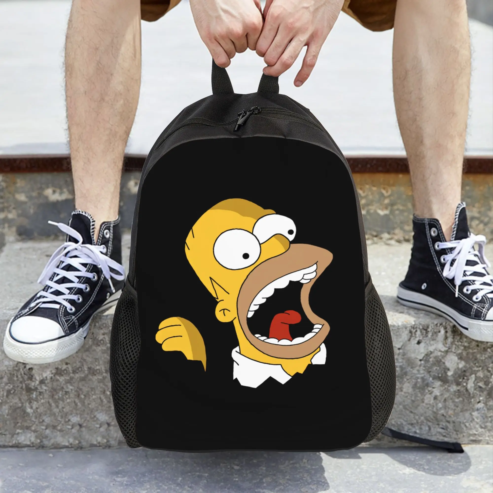 

Женский рюкзак с рисунком S-Simpsons, детская школьная сумка, компьютерный рюкзак, детский дорожный рюкзак большой вместимости