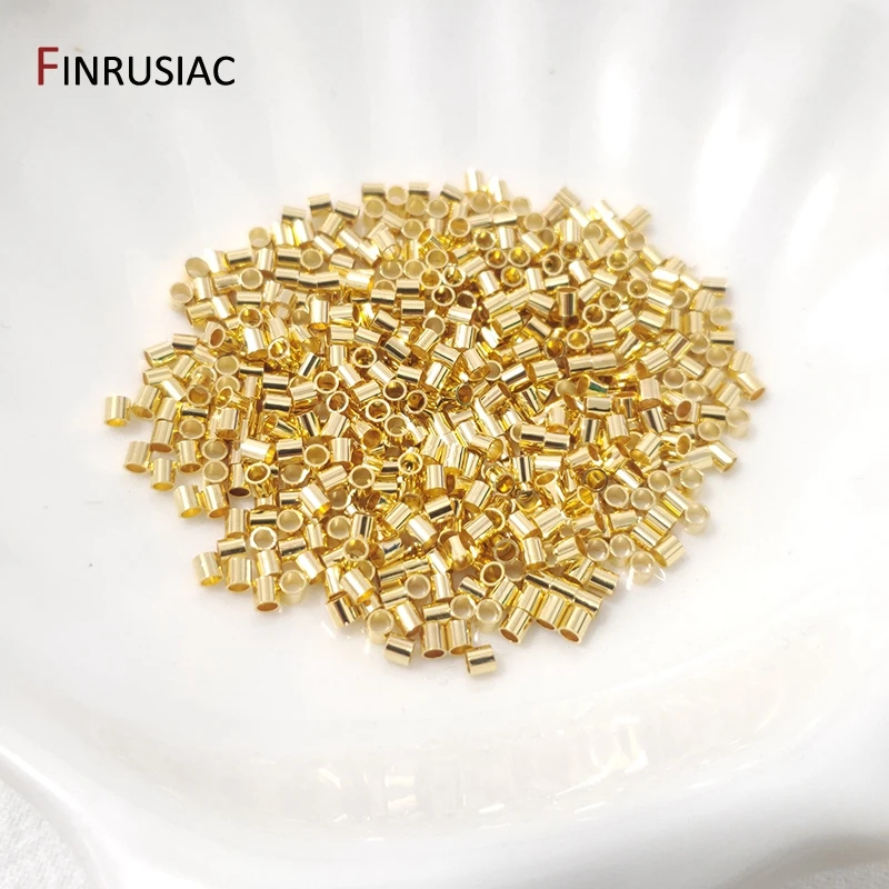 200 Stück/Lot 2/2,5 mm 18K vergoldete Kugel-Klemmperlen, Lampenperlen für Schmuck, Stopper-Abstandshalterperlen für DIY-Schmuckherstellung – Detail 24