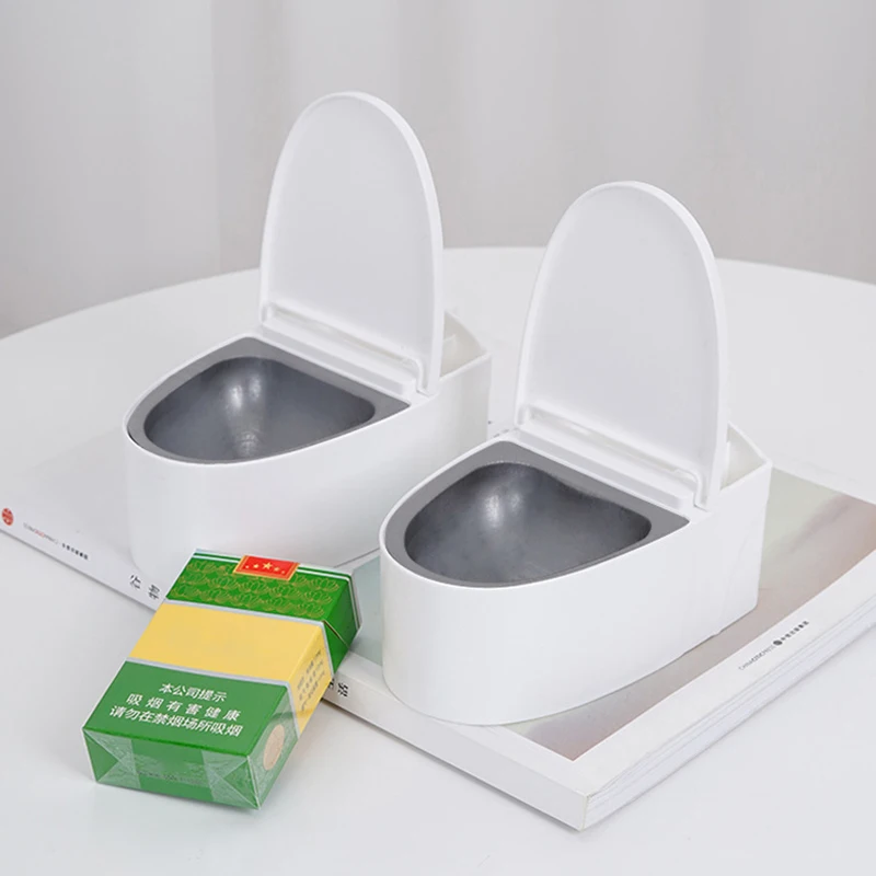 Creative Toilet Ashtray Home Bathroom Storage With Lid Wall-mounted Plastic Ashtray Ash Holder Suitable For Home Office Use