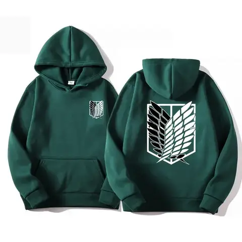 Japonya Anime Attack on Titan Erkekler Kapüşonlular İlkbahar Sonbahar Hip Hop Rahat Kazak Üst Hoodie Moda Tişörtü Koşu Spor Giyim