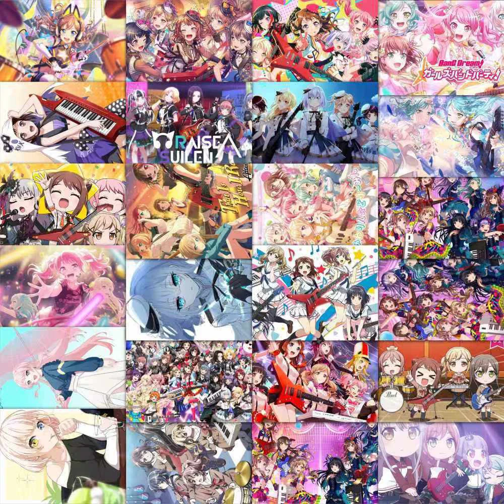 10/30/63pcs Mixed BanG Dream Anime Stickers Kawaii Toyama Kasumi Sticker Scrapbooking Laptop Guitar Luggage Girls Cartoon Decal