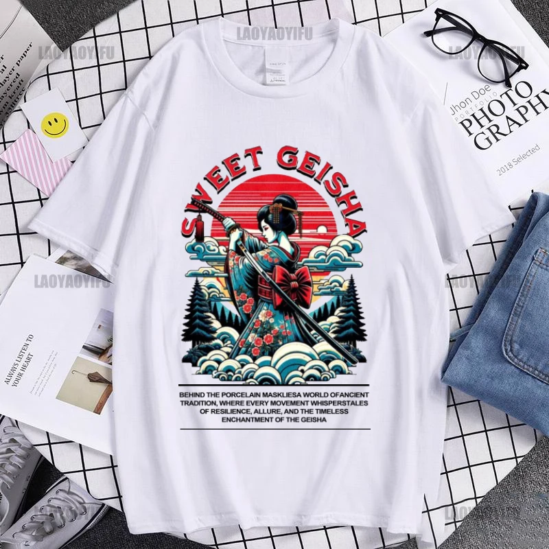 

Tokyo GEISHA Cartoon Y2K Printing Shirt Summer Casual Men's T-Shirt Fashion Short Sleeve Clothing Streetwear Cotton