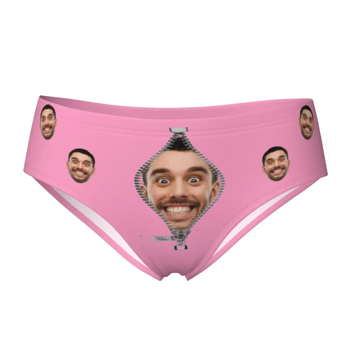 Kadın Özel Kişiselleştirilmiş Yüz PhotoSlips Yüksek Belli Dikişsiz İç Giyim Görünmez Tam Kapsama Külot Külot