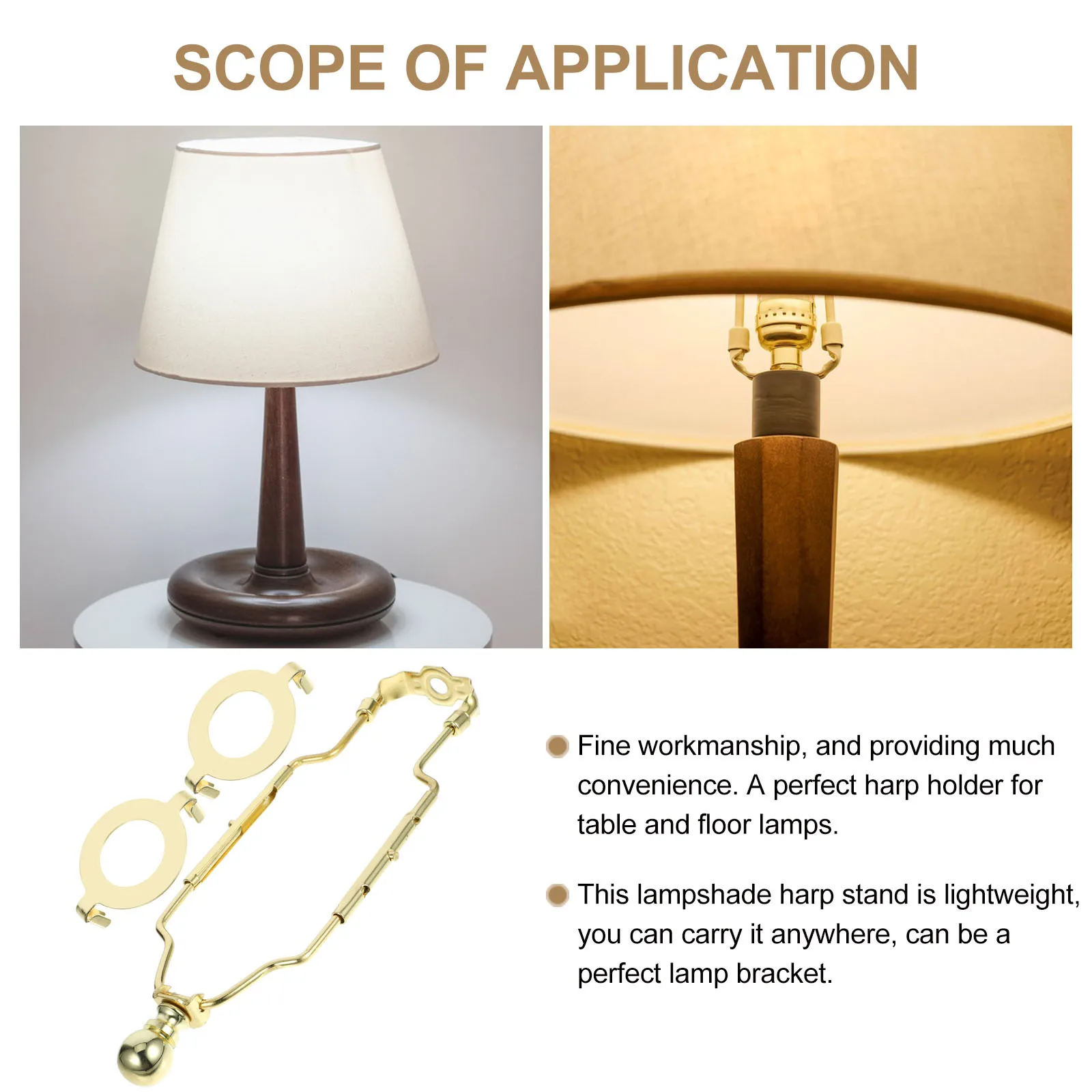 

1 Set Lamp Harp Holder For Table Floor Lamps Iron Shade Frame Replacement Parts Light Fixture Repair Kit Metal Lampshade