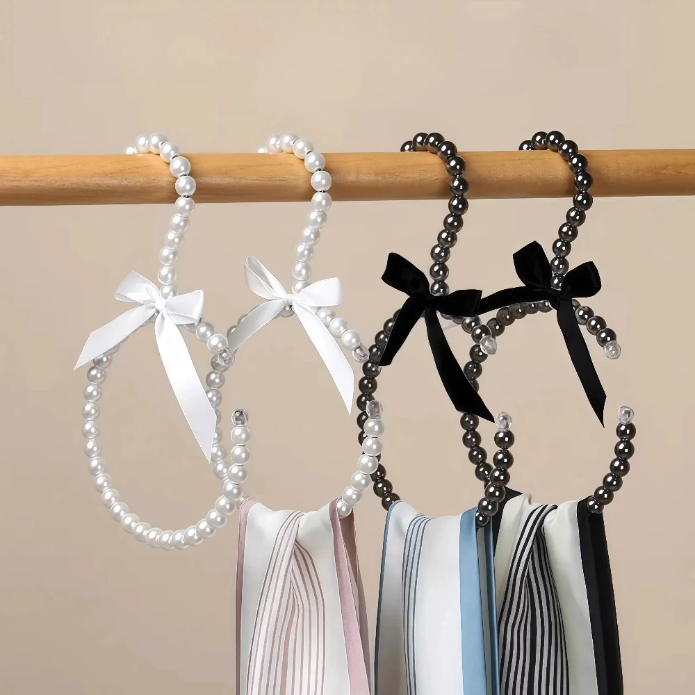 

Pearl Scarf Hanger Household Light Luxury Multifunctional Portable Storage Hats Bags and Underwear Bras Soft and Non-slip Hanger