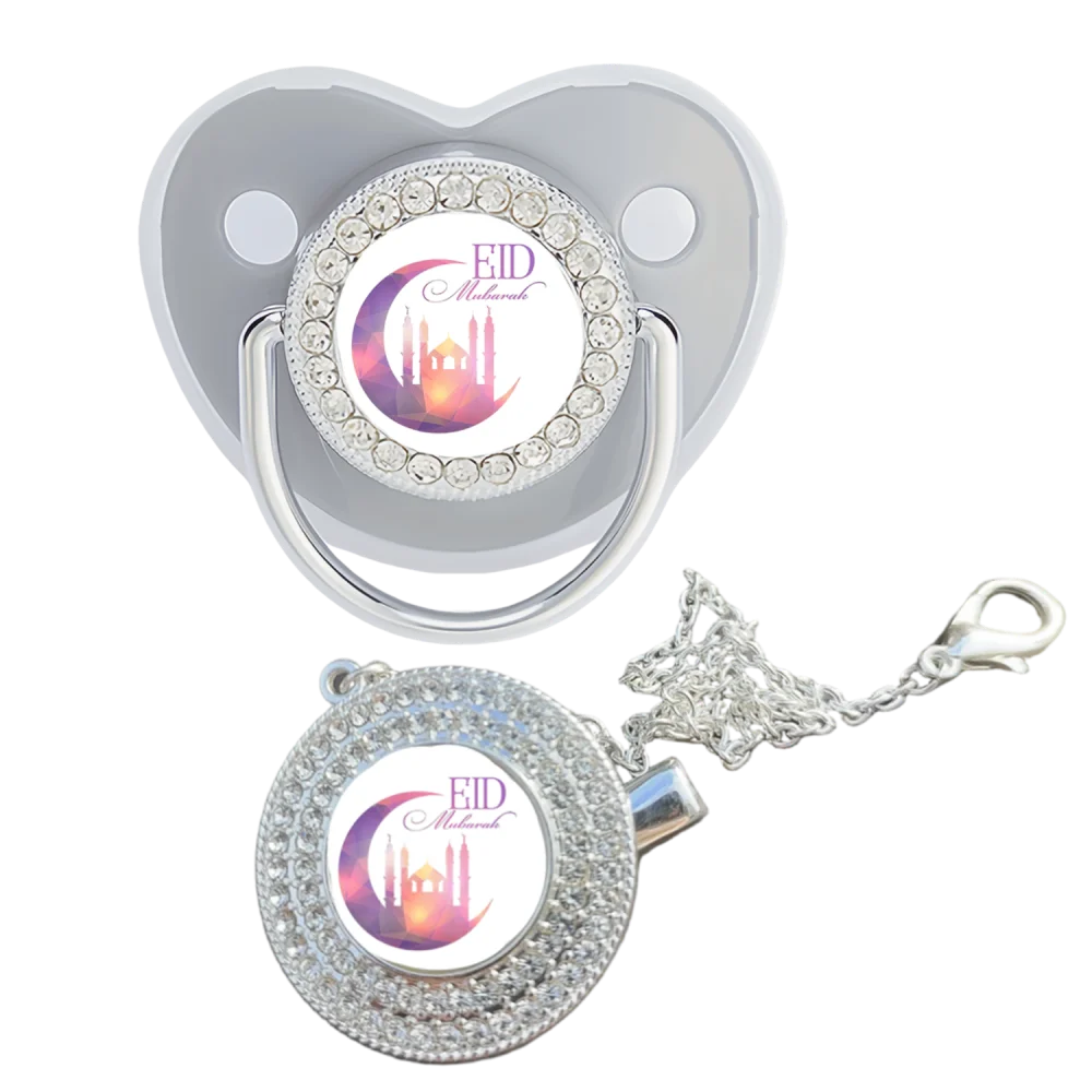 Muslin Print Silicone Newborn Pacifier Holder Clip Soother Calm Comfort Teething Chew Mouthing Baby Gift
