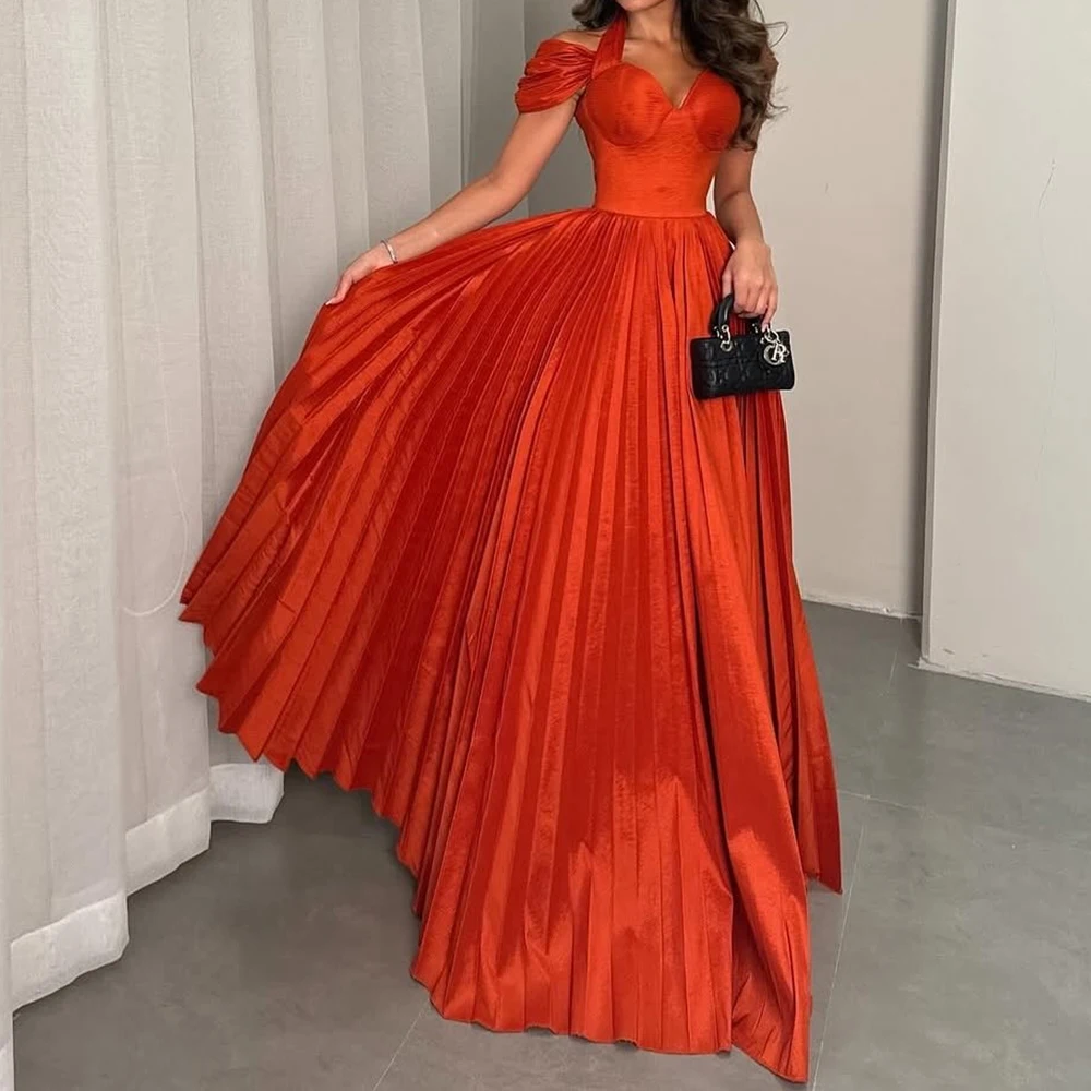 

Вечерние платья трапециевидной формы по индивидуальному заказу, длиной до пола, с v-образным вырезом, без рукавов, платье для выпускного вечера, простое вечернее платье Fsahion со складками и драпировкой на спине