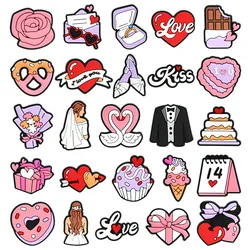 New Arrivals Valentine's Day Shoe Charms Decoration for Crocs Pin Accessories Bracelet Wristband Women Party Gifts