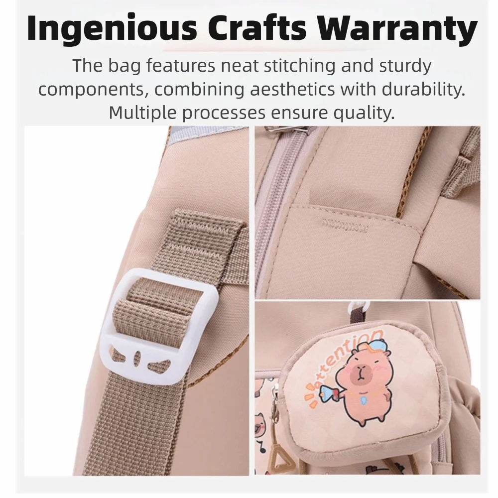 Zaini per bambini carini di grande capacità Borsa a tracolla doppia con cerniera alla moda Zaini per bambini leggeri e impermeabili