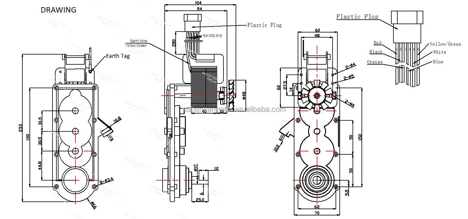 110V electric commercial slush machine motor, gearbox AC motor for frozen beverage and ice cream machines