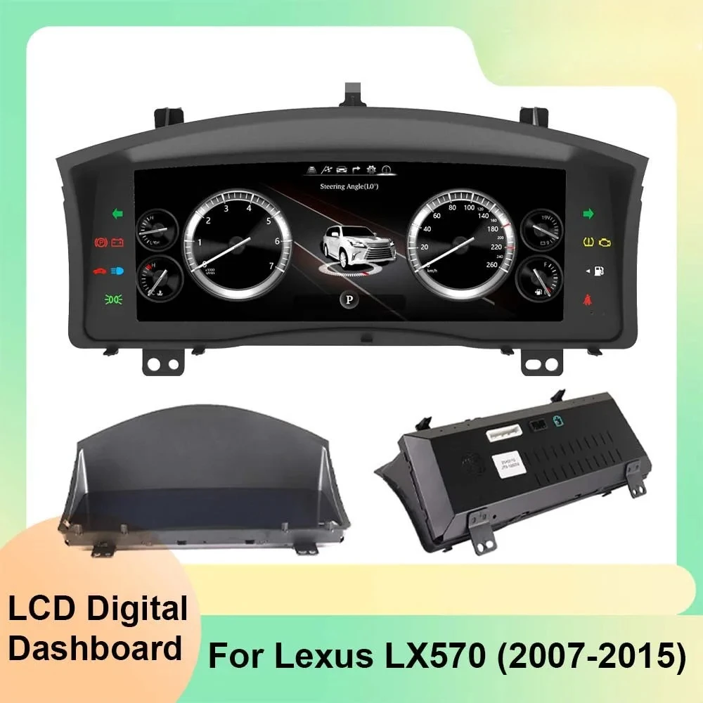 

12.3inch Upgrade Digital Cluster For Lexus LX570 2007-2015 Car Auto Meter LCD Instrument Cluster Speedometer CarPlay Dashboard