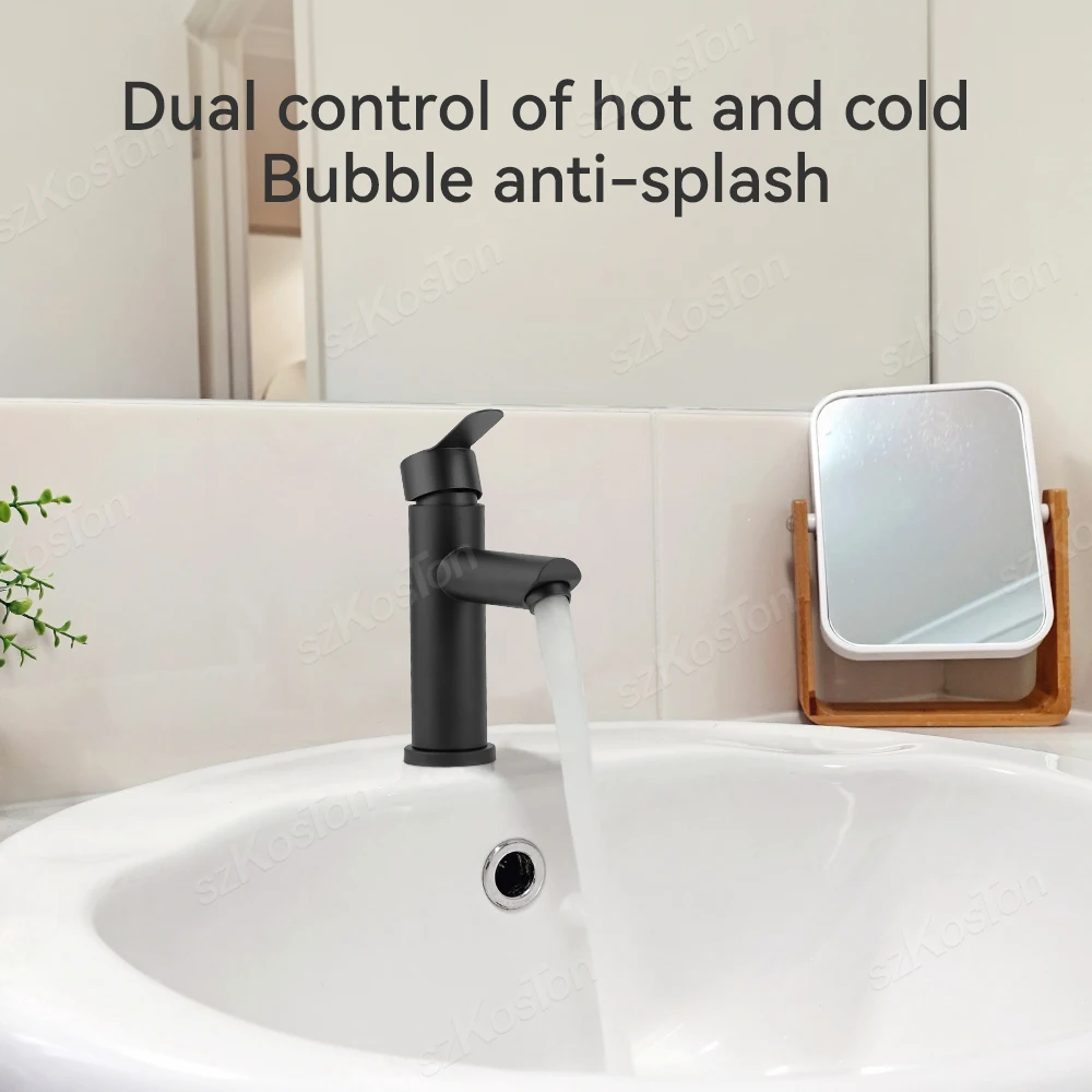 Rubinetto per bagno monoforo rubinetto per lavabo caldo e freddo miscelatore per lavabo rubinetto per lavabo lavabo per lavabo scarico Pop-Up