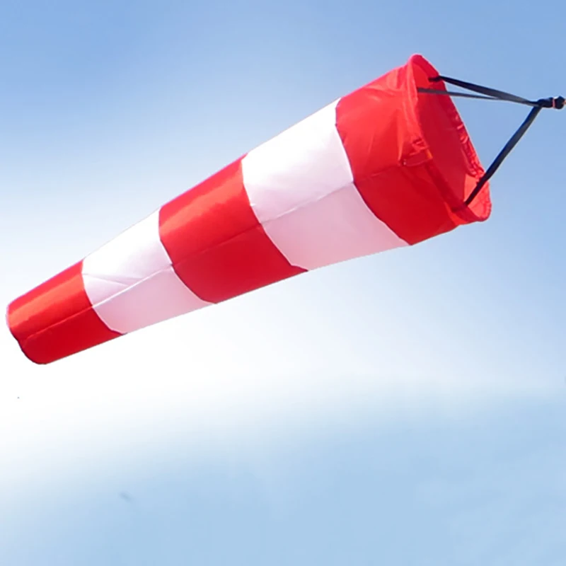 60/100cm Windsock Outdoor Wind Direction Measurement Belt Rip-stop Weather Vane for Airport Aviation Garden Farm