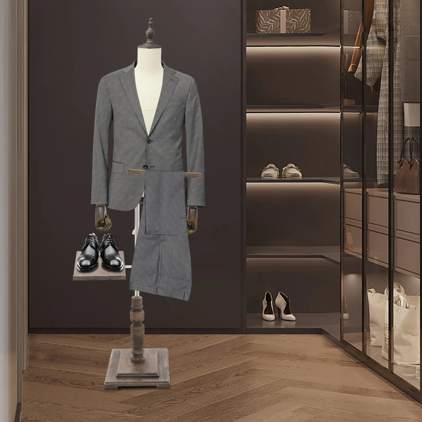 

180º Adjustable Male Clothing Display Rack Store Male Clothing Display Props Height for Boutiques Department Stores