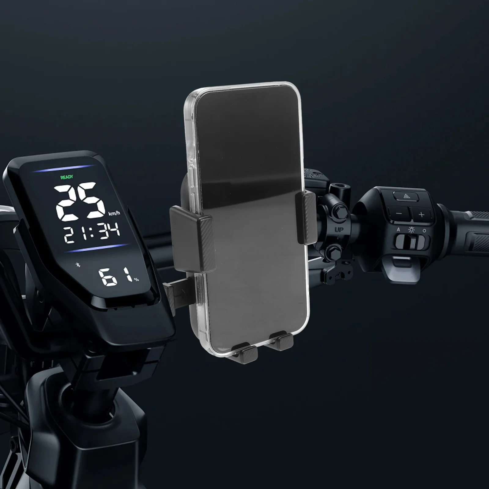 

Shockproof Bike Phone Mount Holder Universal Aluminum Alloy Handlebar Support for Electric Bike Motorcycle Bicycle 360 Degree