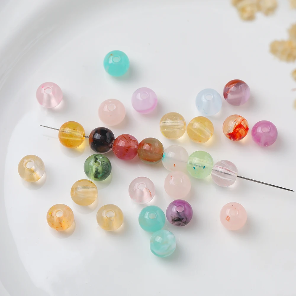 

20piece/pack 8mm Multicolor Acrylic Round Shape Loose Spacer Beads For DIY Bracelet Necklace Jewelry Making Accessories