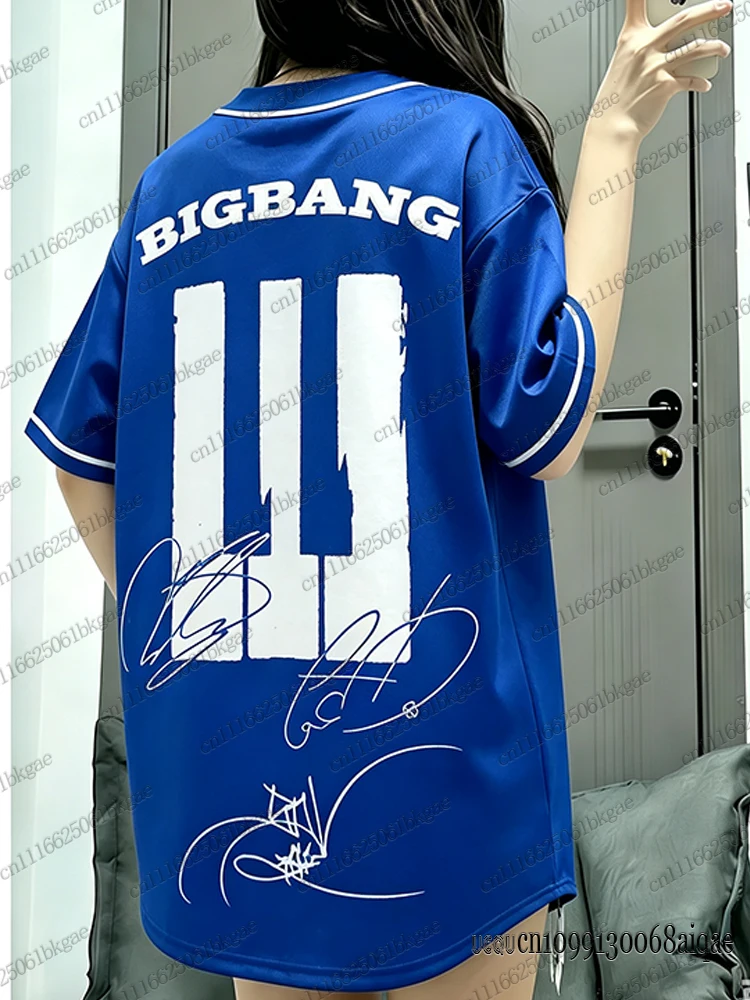 BIGBANG 20th Anniversary World Concert Tour Baseball Jerseys For Women Casual Sports Baseball Shirts Oversized Y2K Street Tops