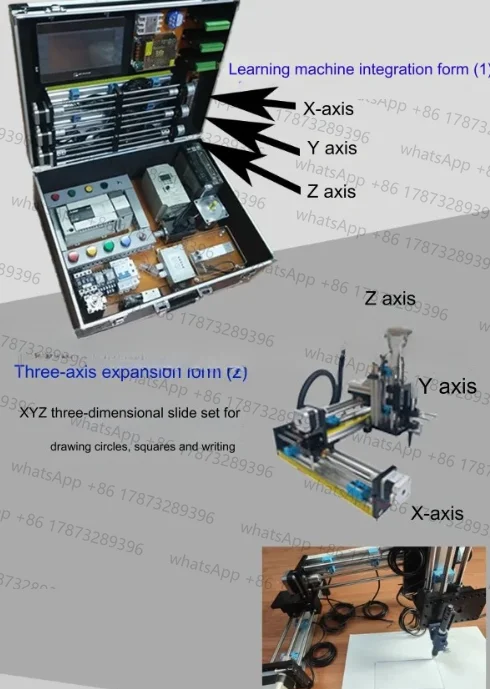 Customized FX3U PLC Training Kit Test Practice Box HMI Programming Teaching Learning