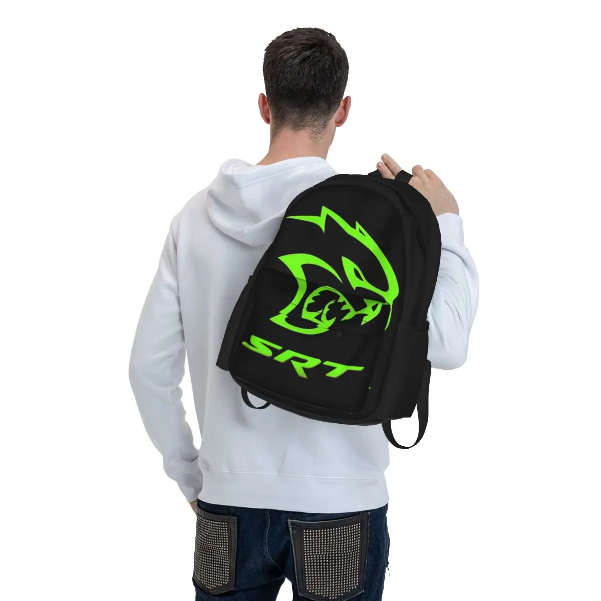 Dodge Hellcat Srt Logo Mochilas para meninos e meninas, mochilas escolares para estudantes, mochila infantil dos desenhos animados, bolsa de ombro para laptop