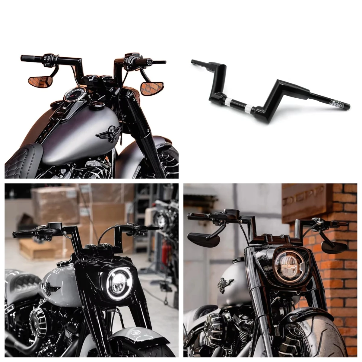 

2025 2018-Later HD Fat Boy And Breakout Motorcycle Handlebars 2 Inch Aluminum & Iron 50.8mm Riser New Condition
