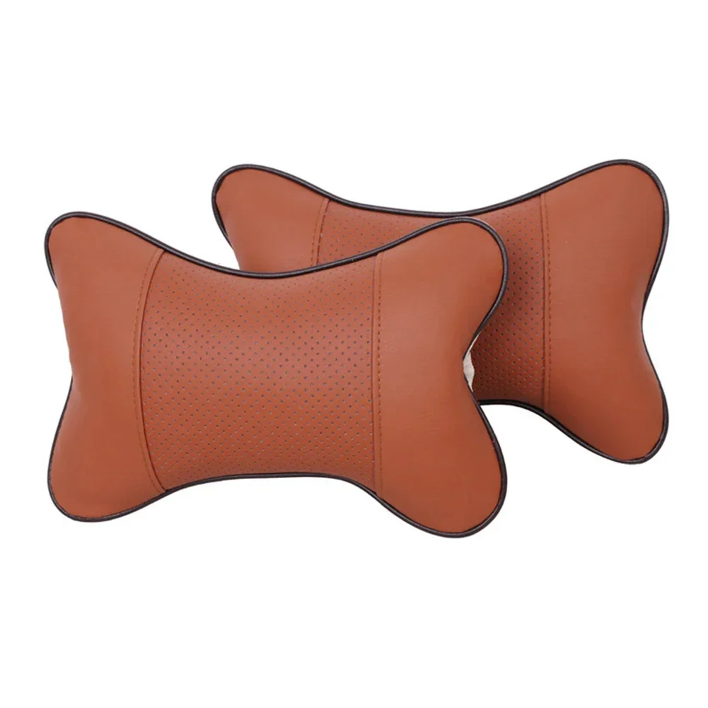 

Car Neck Pillows Leather car headrest pillow Support car seat cushion Pad Backrest Protector Neck pillow Auto Interior Accessory