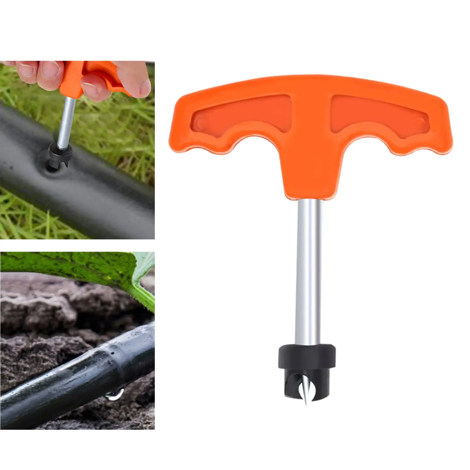Herramienta de perforación de agujeros de riego por goteo, perforadora de agujeros de tubería, perforadora para inserción de ajuste, 16mm, naranja