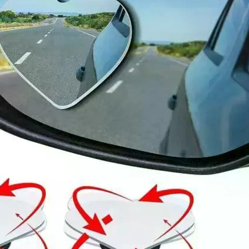 1 Pair 360 Blind Spot Mirror Adjustable Round Frame Wide-angle Rearview Car Rearview Sucker Mirrors Auxiliary Convex Mirror