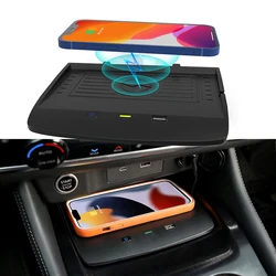 Car wireless charger for Nissan X-Trail Rogue 2021 2022 2023 mobile phone charger charging holder charging pad plate trim