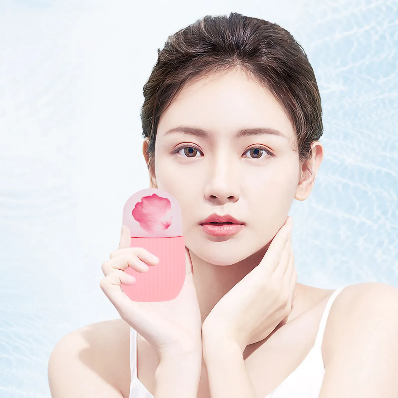 Ice Facial Roller Silicone Face Massager Reusable Skin Care Tool For Face Eye Massage At Home Travel Skincare Beauty