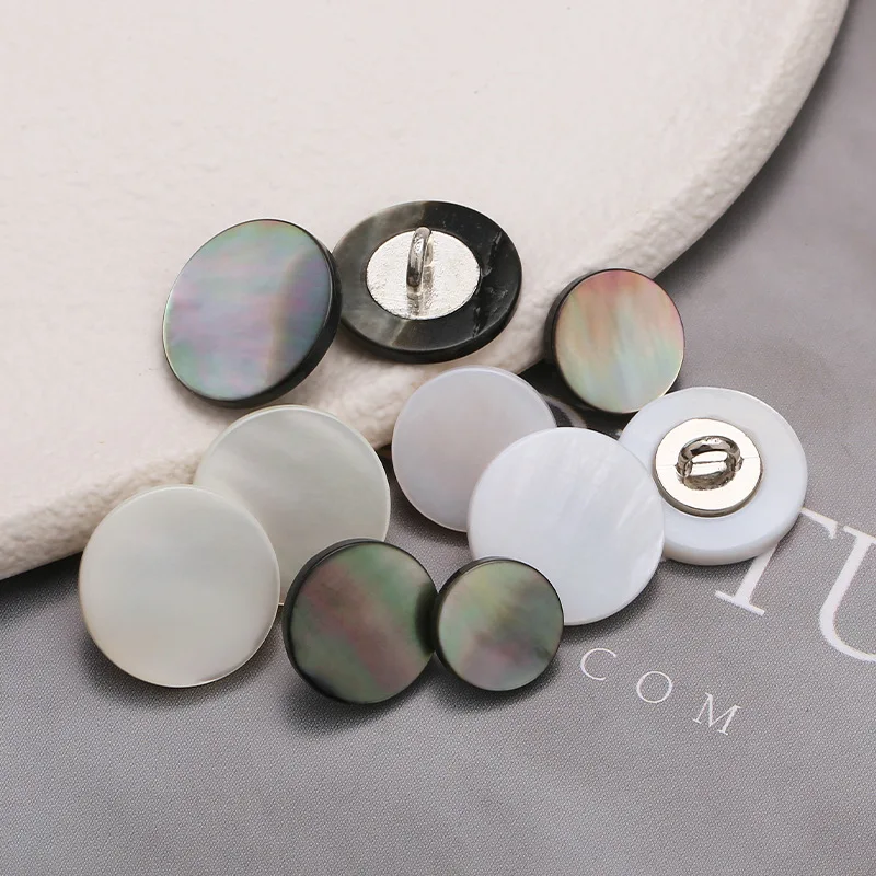 10pcs Natural Shell Buttons Mother of Pearl Round Vintage Shank Button for Crafts DIY Shirt Sweater Garment Sewing Accessories