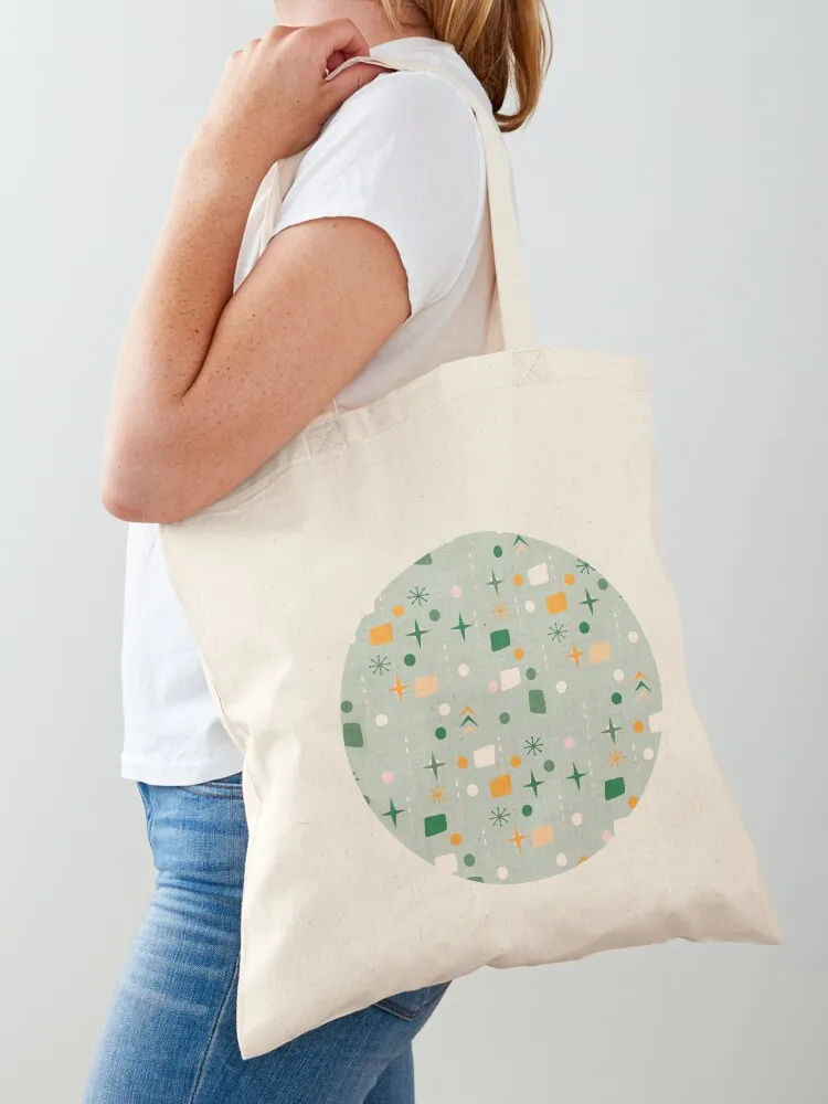 Atomic Pattern Green #midcenturymodern Tote Bag ecological bags shopping trolley bag canvas tote Canvas Tote Bag