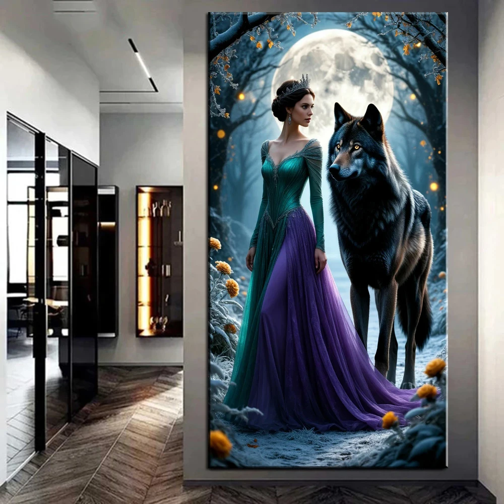 

Beautiful Woman Beauty Wolf,Forest Landscape 5D DIY Diamond Painting New 2025 Jewelry Cross Stitch Kits Diamond Art Mosaic Art