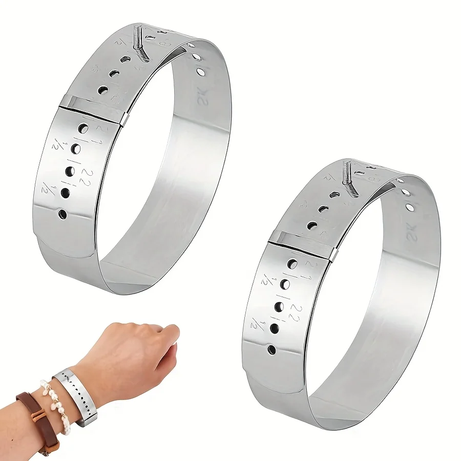 Stainless Steel Adjustable Wrist Measuring Ruler Bracelet Sizer Used to Measure the Size of Bracelet Cuffs and Chain Bracelets